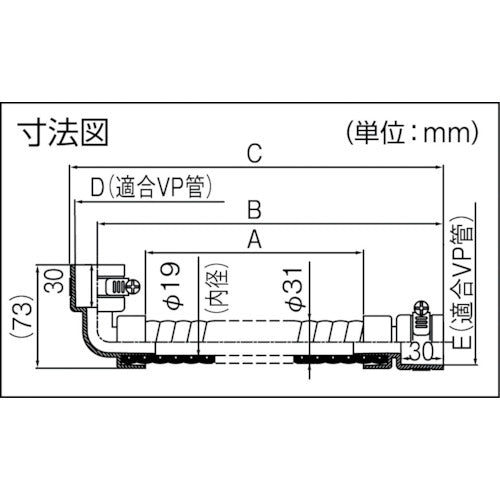 因幡電工　継手付き断熱ドレンホース　ホース長Ａ７００　適合管径２０Ａ　DSH-UP20E30S-07　1 本