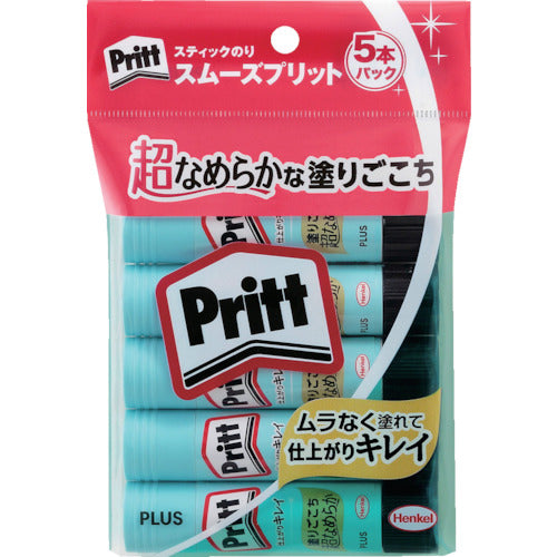 プラス　２９７１６）スティックのり　スムーズプリット　レギュラー　セリース　５本入　NS-721-5P　1 PK