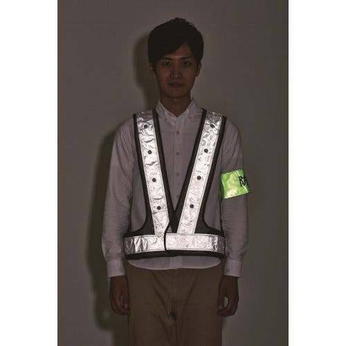 쓰리 라이크 LED 파트 베스트 LED 블루 네이비 × 백 반사 A-0607-LEB 1 착용