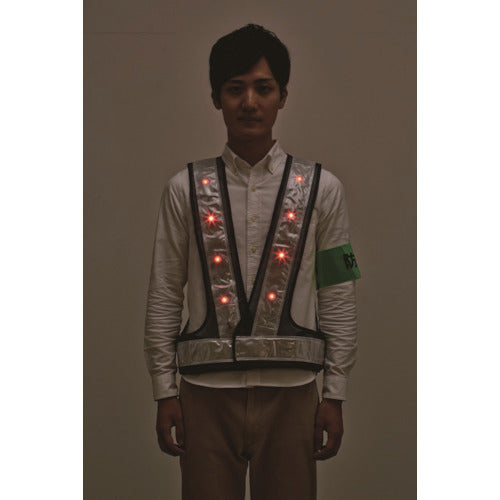 スリーライク　ＬＥＤパトベスト　ＬＥＤ赤　ネイビー×白反射　A-0607-LER　1 着