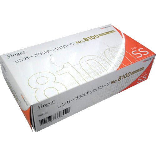 Singer Plastic Gloves No. 8100PF SS Size (100 pieces) D201-SS 1 box