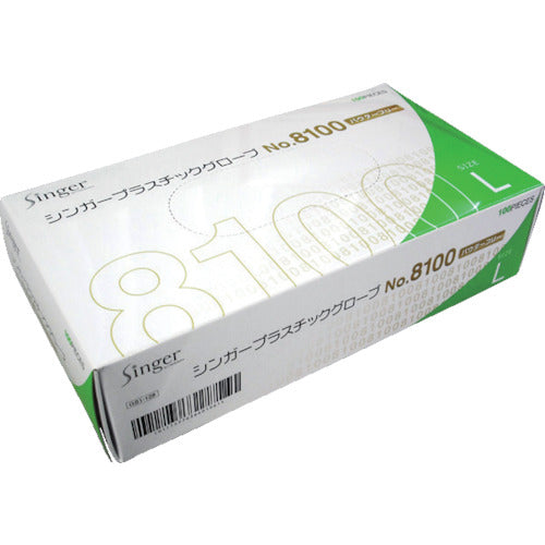 Singer Plastic Gloves No. 8100PF L Size (100 pieces) D201-L 1 box