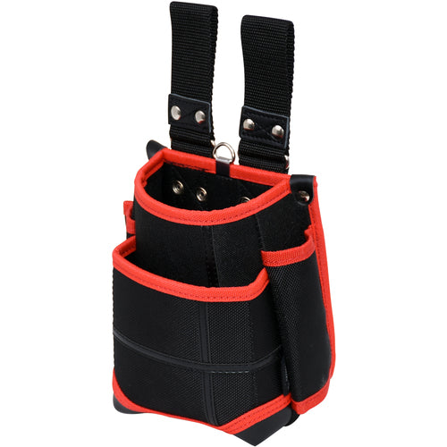 KH Takeru Tamashii 2-tiered waist bag with adjustable belt loop, black/red TKJ02K-R 1 pc