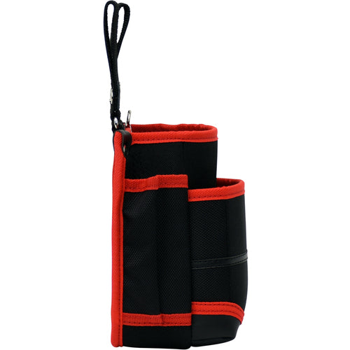 KH Takeru Tamashii 2-tiered waist bag with adjustable belt loop, black/red TKJ02K-R 1 pc