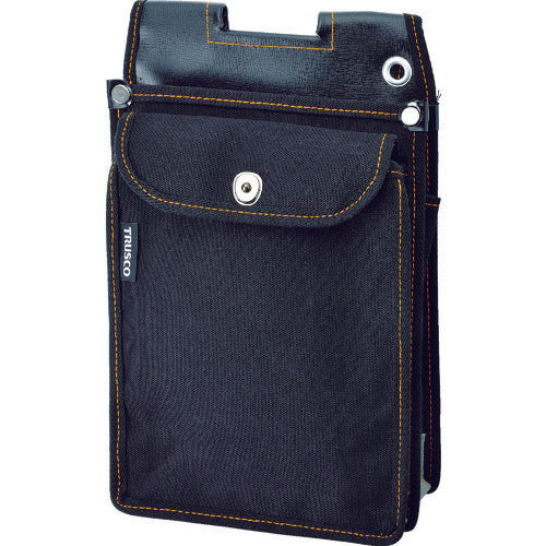 ＴＲＵＳＣＯ　外線工事用電工腰袋　前ポケット　フタ付　TDO-FL-BK　1 個