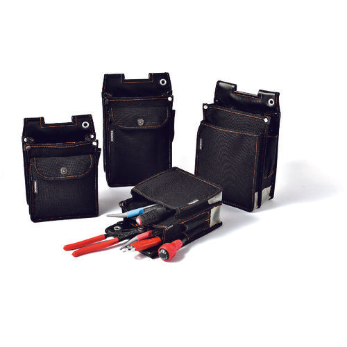 ＴＲＵＳＣＯ　外線工事用電工腰袋　前ポケット　フタ付　TDO-FL-BK　1 個