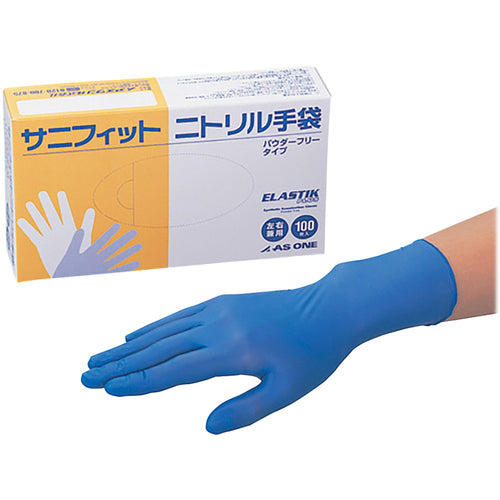 ＡＳ　サニフィットニトリル手袋　Ｍ　（１００枚入）　1-4714-12　1 箱