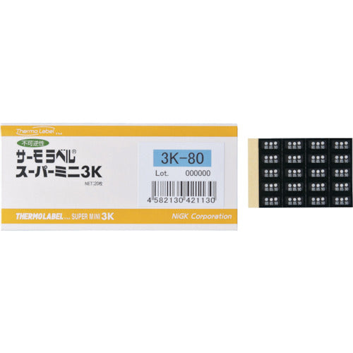 日油技研　サーモラベルスーパミニ３点表示　不可逆性　４０度　3K-40　1 CS