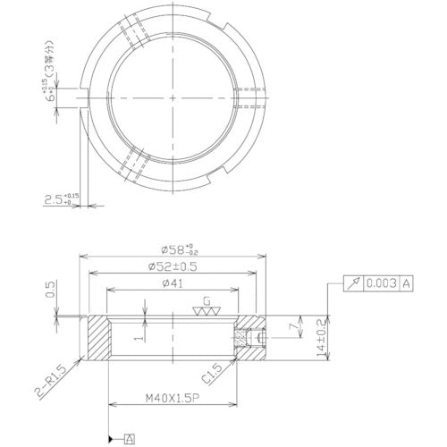 ＮＩＫＫＩ　精密ロックナット　ＭＲシリーズ　Ｍ４０Ｘ１．５Ｐ　MR40X1.5P　1 個