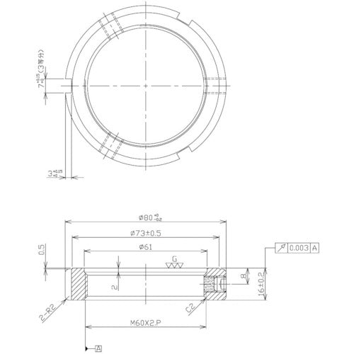 ＮＩＫＫＩ　精密ロックナット　ＭＲシリーズ　Ｍ６０Ｘ２．０Ｐ　MR60X2.0P　1 個