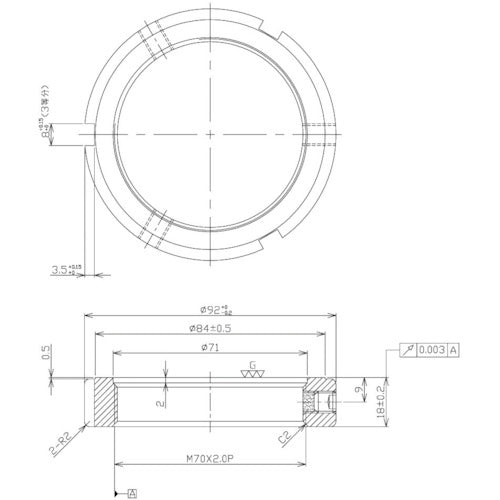 ＮＩＫＫＩ　精密ロックナット　ＭＲシリーズ　Ｍ７０Ｘ２．０Ｐ　MR70X2.0P　1 個