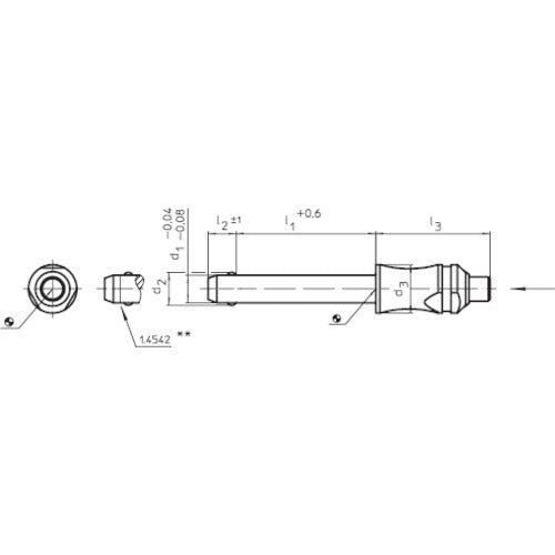 ＨＡＬＤＥＲ　ボールロックピン　セルフロッキング　ストレートタイプ　ピン径１０　ワーク最大厚３０　22370.0046　1 個