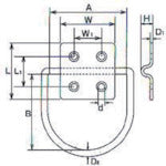 미즈모토 스테인리스 옷걸이 유닛 D형 48mm×48mm B-851 1개