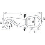 水本　Ｓフック　ステンレス　スイベルスナップ　線径４ｍｍ　長さ６６ｍｍ　A-0　1 個