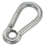 미즈모토 스테인리스 스냅 훅 A형(링 부착) 선경 6mm 길이 61mm B-090 1개