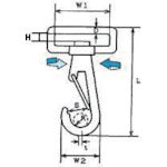 미즈모토 스테인레스 스위블 벨트 후크 길이 63mm 사용 하중 0.20kN B-1047 1개