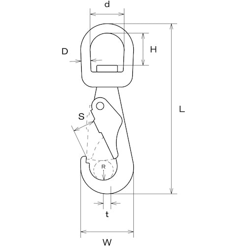 Mizumoto Stainless Steel Ice Snap, Wire Diameter 5mm, Length 90mm, B-121, 1 pc