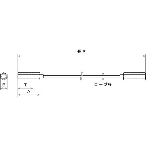 水本　カットワイヤ　ステンレス　ワイヤーナットミリネジ　捻子径Ｍー６　ロープ径２ｍｍ　B-1765　1 個