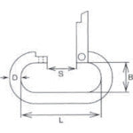 Mizumoto Stainless Steel Oval Catch Wire Diameter 10mm Length 70mm B-197 1 pc