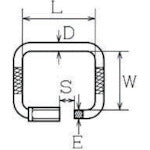 水本　ステンレス　四角リングキャッチ　線径４ｍｍ　長さ３４ｍｍ　B-1979　1 個