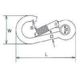 Mizumoto Stainless Steel Snap Hook with Ring NA Type, Wire Diameter 6mm, Length 61mm, B-2270, 1 pc