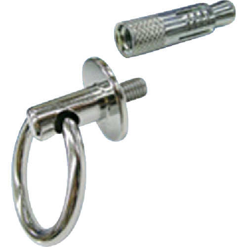 Mizumoto Ring Hook Stainless Steel Ring Bolt with Seat (with Cut Anchor) Load Capacity 0.78kN B-2426 1 pc