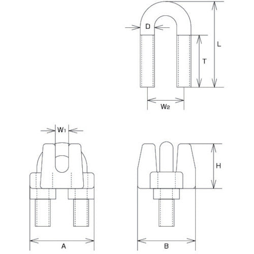 水本　ステンレス　ワイヤークリップ　使用ロープ径５ｍｍ　長さ２８ｍｍ　B-430　1 個