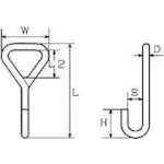 Mizumoto Hook Stainless Steel Wire Hook Total Length 70mm BF-1 1 pc
