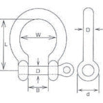 水本　ステンレス　オタフクシャックル（アンカーシャックル）　呼び１６ｍｍ　BS-16　1 個