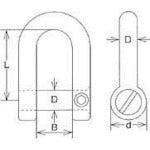 Mizumoto Stainless Steel Screw-on Sinking Shackle Length 28mm Inner Width 14mm CSF-7 1 pc