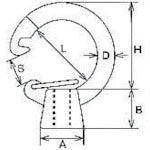 Mizumoto Stainless Steel Hook Eye Nut Metric Screw Thread Diameter M-6 INH-6M 1 pc