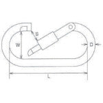 미즈모토 스테인리스 카라비나(환 없음) 선경 10mm 길이 90mm K-1 1개
