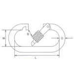 Mizumoto Ring Catch Stainless Steel Carabiner Junior Wire Diameter 10mm Length 80mm Load Capacity 2.11kN KJR-2 1 pc