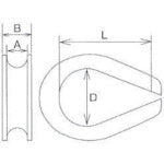 Mizumoto Hook Stainless Steel Bean Thimble for Rope Diameter 5mm KM-5 1 pc