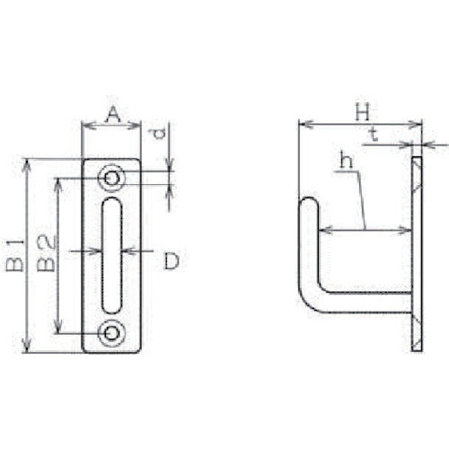 미즈모토 스테인리스 롱 아이 후크 24mm×80mm 사용 하중 0.16kN LEH-8 1개