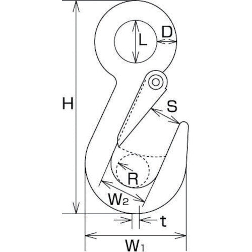 미즈모토 스테인리스 라이트 훅 150kg용 사용 하중 1.47kN LIF-3 1개