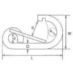 미즈모토 스테인리스 R형 후크 선경 6mm 길이 64mm LR-6 1개