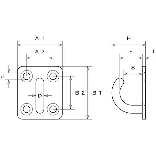 Mizumoto Stainless Steel Open Eye Plate, Working Load: 0.15kN, OIP-6, 1 piece