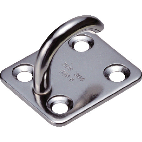 Mizumoto Stainless Steel Open Eye Plate, Working Load: 0.2kN, OIP-8, 1 piece