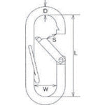 水本　ステンレス　プチカラビナ（ハズレ止め付）　線径４ｍｍ長さ４０ｍｍ　PK-4　1 個