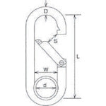 水本　リングキャッチ　ステンレス　プチカラビナ（リング付）　線径８ｍｍ　長さ７４ｍｍ　PL-8　1 個