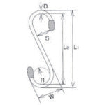 水本　Ｓフック　テンレス　Ｓカン　ロング　全長１５０ｍｍ　S-5*150　1 個