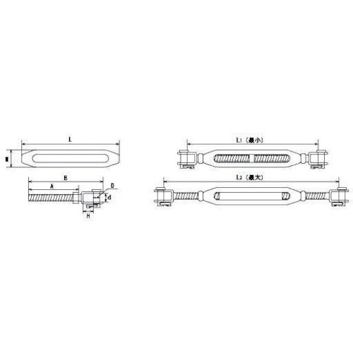 Mizumoto Stainless Steel Frame Turnbuckle J&amp;J Screw Diameter 3mm TB-9J 1 pc