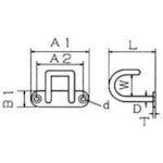 Mizumoto Stainless Steel Wire Plate Hook 50mm x 15mm WPH-5 1 pc