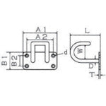 Mizumoto Stainless Steel Wire Plate Hook 54mm x 30mm WPH-6 1 pc