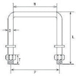 水本　吊金具（ボルトタイプ）　ステンレス　コの字ボルト　ピッチ１０１．５ｍｍ　（１個入）　長さ１５０ｍｍ　KB-10W150　1 個