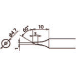 グット　交換コテ先（ＲＸ−８シリーズ）　こて先径φ１ｍｍ　RX-80HRT-1C　1 個