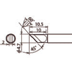 GUT Replacement Soldering Tip (RX-8 Series) Tip Width 4.5mm RX-80HRT-4.5KH 1 pc