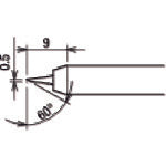 GUT Replacement Soldering Tip (RX-8 Series) Tip Width 0.5mm RX-80HRT-PH0.5C 1 pc