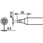 GUT Replacement tip 1.6D type for RX802/852AS RX-80HRT-PH1.6D 1 piece